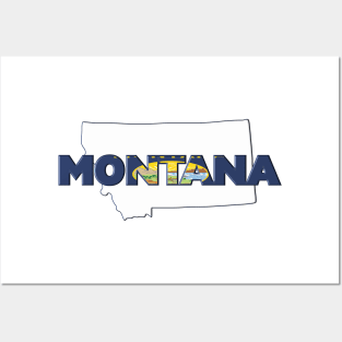 Montana Colored State Letters Posters and Art